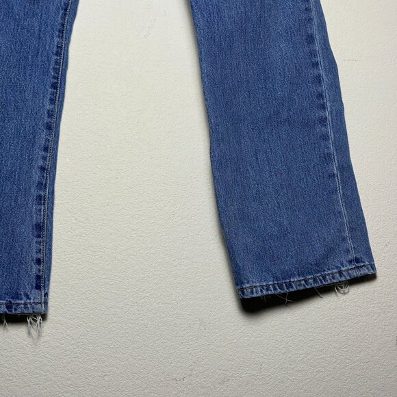 Levi 517 Denim Jean Pant Men 36x30 Western Blue Distressed Ripped Straight Boot - Picture 8 of 14